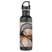 Abstrakt Anthracite Grau Siena Modernes Fraktal Ku Edelstahlflasche (Vorderseite)