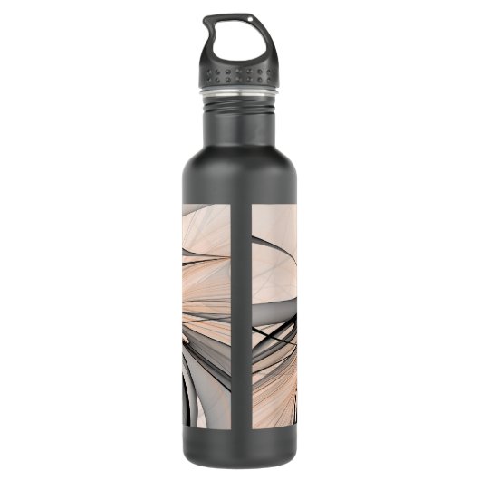Abstrakt Anthracite Grau Siena Modernes Fraktal Ku Edelstahlflasche (Rückseite)
