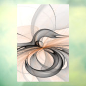 Abstrakt Anthracite Grau Siena Modernes Fraktal Ku Fensteraufkleber (Blatt 3)