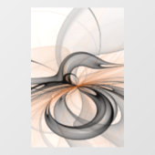 Abstrakt Anthracite Grau Siena Modernes Fraktal Ku Fensteraufkleber (Blatt)