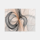 Abstrakt Anthracite Grau Siena Modernes Fraktal Ku Fleecedecke (Vorderseite (Horizontal))