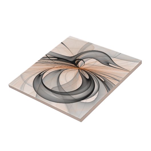 Abstrakt Anthracite Grau Siena Modernes Fraktal Ku Fliese (Seite)