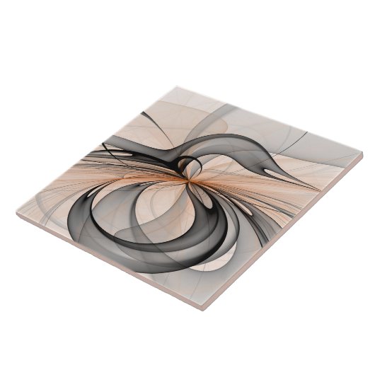 Abstrakt Anthracite Grau Siena Modernes Fraktal Ku Fliese (Seite)