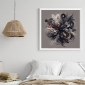 Abstrakt Anthracite Grau Siena Modernes Fraktal Ku Fotodruck