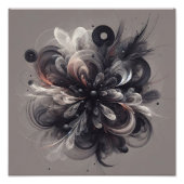 Abstrakt Anthracite Grau Siena Modernes Fraktal Ku Fotodruck (Vorne)