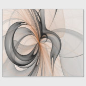 Abstrakt Anthracite Grau Siena Modernes Fraktal Ku Geschenkpapier (Flach)