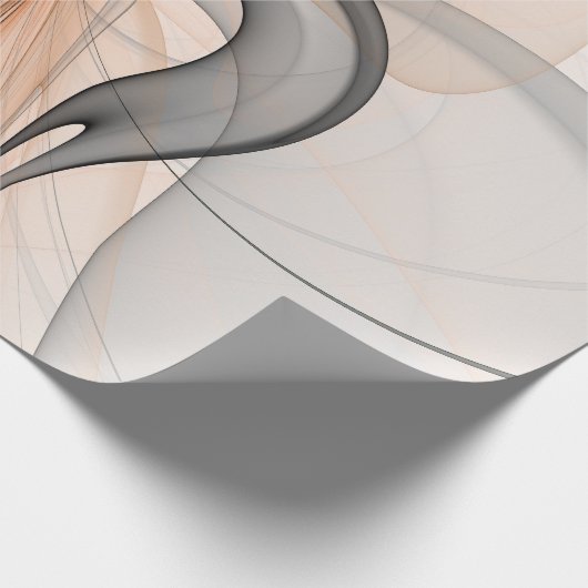 Abstrakt Anthracite Grau Siena Modernes Fraktal Ku Geschenkpapier (Ecke)