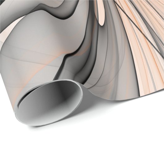 Abstrakt Anthracite Grau Siena Modernes Fraktal Ku Geschenkpapier (Rolleneckpunkt)