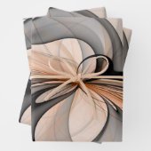 Abstrakt Anthracite Grau Siena Modernes Fraktal Ku Geschenkpapier Set (Beispiel)