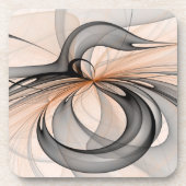 Abstrakt Anthracite Grau Siena Modernes Fraktal Ku Getränkeuntersetzer (Vorderseite)