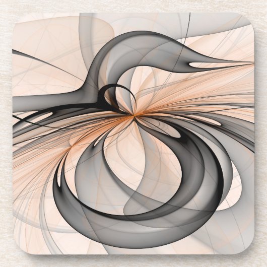 Abstrakt Anthracite Grau Siena Modernes Fraktal Ku Getränkeuntersetzer (Vorderseite)