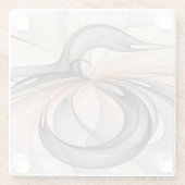 Abstrakt Anthracite Grau Siena Modernes Fraktal Ku Glasuntersetzer (Rückseite)