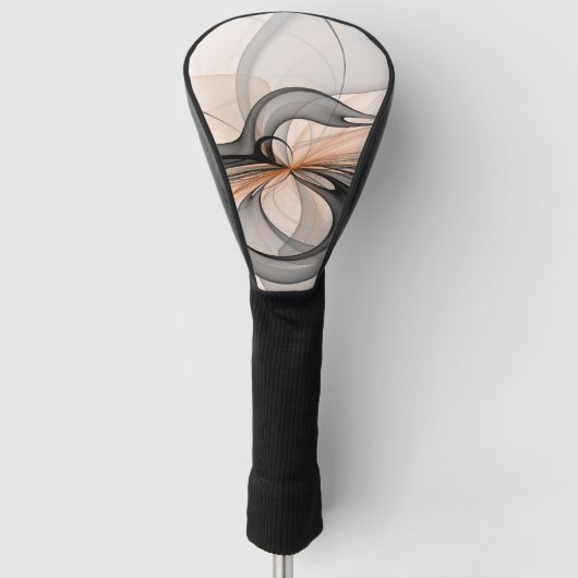 Abstrakt Anthracite Grau Siena Modernes Fraktal Ku Golf Headcover (Vorderseite)