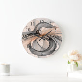 Abstrakt Anthracite Grau Siena Modernes Fraktal Ku Große Wanduhr (Zuhause)