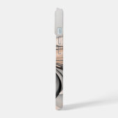 Abstrakt Anthracite Grau Siena Modernes Fraktal Ku iPhone 15 Hülle (Linke Seite)