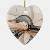 Abstrakt Anthracite Grau Siena Modernes Fraktal Ku Keramik Ornament (Rechts)