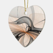 Abstrakt Anthracite Grau Siena Modernes Fraktal Ku Keramik Ornament (Links)