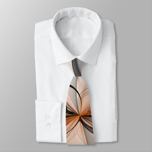 Abstrakt Anthracite Grau Siena Modernes Fraktal Ku Krawatte (Gebunden)