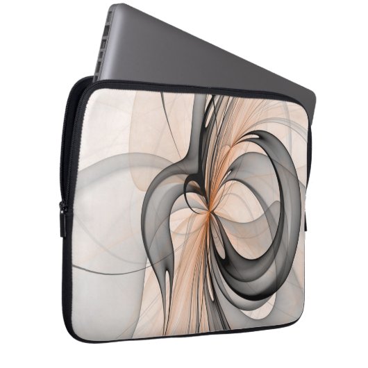 Abstrakt Anthracite Grau Siena Modernes Fraktal Ku Laptopschutzhülle (Vorne Rechts)