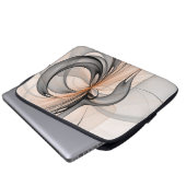 Abstrakt Anthracite Grau Siena Modernes Fraktal Ku Laptopschutzhülle (Vorne Knopf)