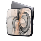 Abstrakt Anthracite Grau Siena Modernes Fraktal Ku Laptopschutzhülle (Vorderseite Links)
