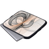 Abstrakt Anthracite Grau Siena Modernes Fraktal Ku Laptopschutzhülle (Vorne Knopf)