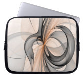 Abstrakt Anthracite Grau Siena Modernes Fraktal Ku Laptopschutzhülle (Vorderseite)