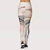 Abstrakt Anthracite Grau Siena Modernes Fraktal Ku Leggings (Rückseite)