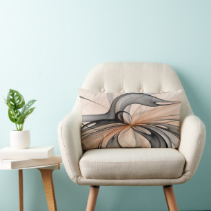 Abstrakt Anthracite Grau Siena Modernes Fraktal Ku Lendenkissen