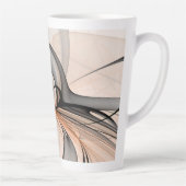 Abstrakt Anthracite Grau Siena Modernes Fraktal Ku Milchtasse (Rechts)