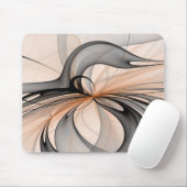 Abstrakt Anthracite Grau Siena Modernes Fraktal Ku Mousepad (Mit Mouse)