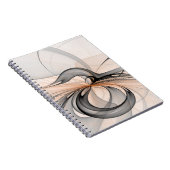 Abstrakt Anthracite Grau Siena Modernes Fraktal Ku Notizblock (Rechte Seite)