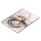 Abstrakt Anthracite Grau Siena Modernes Fraktal Ku Notizblock (Linke Seite)