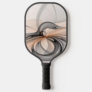 Abstrakt Anthracite Grau Siena Modernes Fraktal Ku Pickleball Schläger
