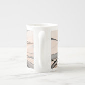 Abstrakt Anthracite Grau Siena Modernes Fraktal Ku Porzellantasse (Rückseite)