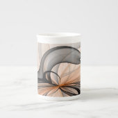 Abstrakt Anthracite Grau Siena Modernes Fraktal Ku Porzellantasse (Vorderseite)