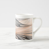 Abstrakt Anthracite Grau Siena Modernes Fraktal Ku Porzellantasse (Rechts)