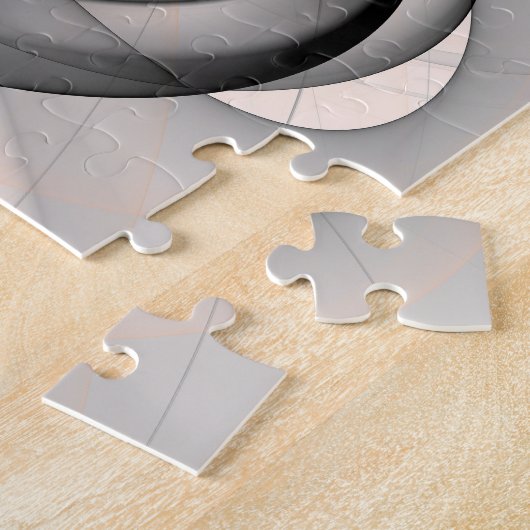 Abstrakt Anthracite Grau Siena Modernes Fraktal Ku Puzzle (Seite)