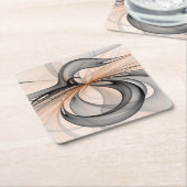 Abstrakt Anthracite Grau Siena Modernes Fraktal Ku Rechteckiger Pappuntersetzer (angewinkelt)