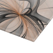 Abstrakt Anthracite Grau Siena Modernes Fraktal Ku Schneidebrett (Ecke)