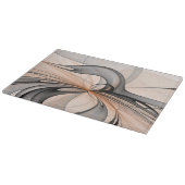 Abstrakt Anthracite Grau Siena Modernes Fraktal Ku Schneidebrett (Ecke)