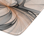 Abstrakt Anthracite Grau Siena Modernes Fraktal Ku Schneidebrett (Ecke)