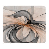 Abstrakt Anthracite Grau Siena Modernes Fraktal Ku Schneidebrett (Vorderseite)