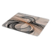 Abstrakt Anthracite Grau Siena Modernes Fraktal Ku Schneidebrett (Ecke)