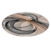 Abstrakt Anthracite Grau Siena Modernes Fraktal Ku Schneidebrett (Ecke)