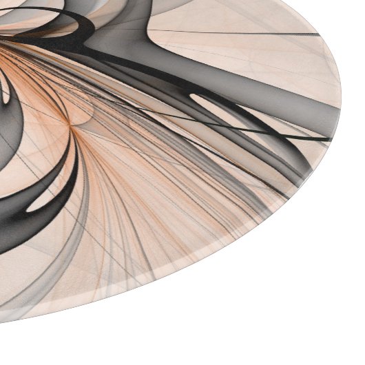 Abstrakt Anthracite Grau Siena Modernes Fraktal Ku Schneidebrett (Ecke)