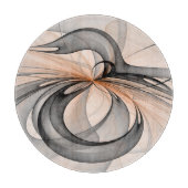 Abstrakt Anthracite Grau Siena Modernes Fraktal Ku Schneidebrett (Vorderseite)