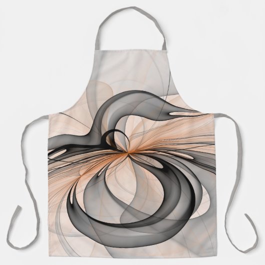 Abstrakt Anthracite Grau Siena Modernes Fraktal Ku Schürze (Vorderseite)