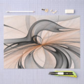 Abstrakt Anthracite Grau Siena Modernes Fraktal Ku Seidenpapier (Handwerk)