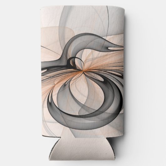 Abstrakt Anthracite Grau Siena Modernes Fraktal Ku Selters Dosenkühler (Rückseite)